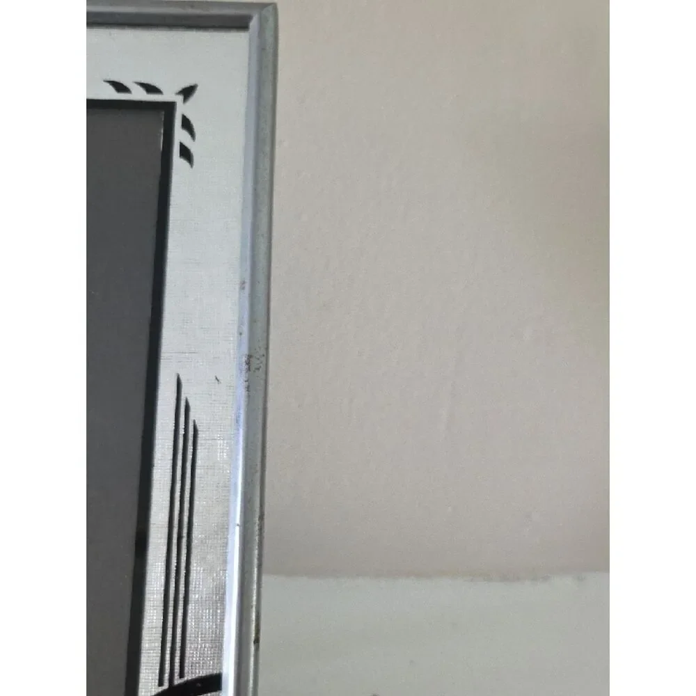 Silver Decorative Photo Frame with Black Accents
